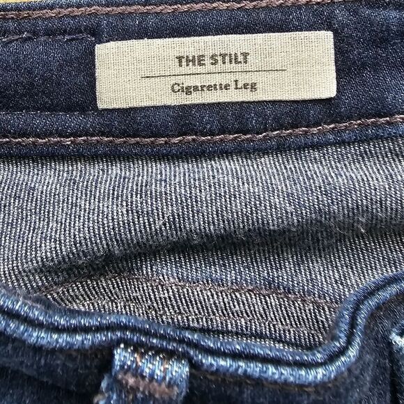 AG Adriano Goldschmied The Stilt Cigarette Leg Skinny Jeans Faded Leg Dark Wash - Picture 10 of 11